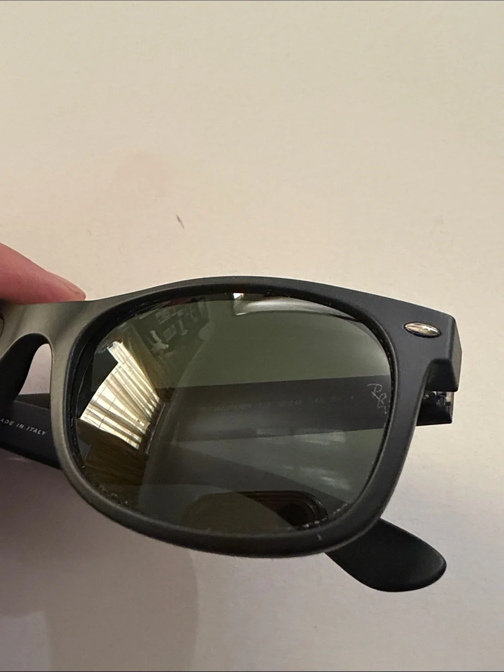 Ray-Ban 2132 New Wayfarer Matte Black Frame with Dark Green Lenses Sunglasses